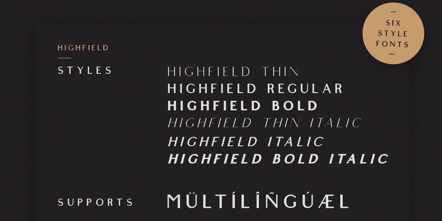 Highfield Thin Font preview